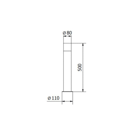 LED Gartenleuchte E27, Wegeleuchte, 50 cm Säule, IP44, graphit.