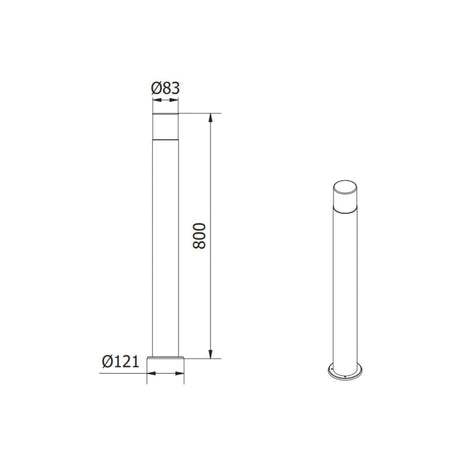 LED Gartenleuchte E27,  Wegeleuchte, 80 cm Säule, IP44, graphit.