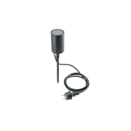 LED Gartenleuchte GU10 mit Stecker und Spieß, Gartenspot, IP44, schwarz.