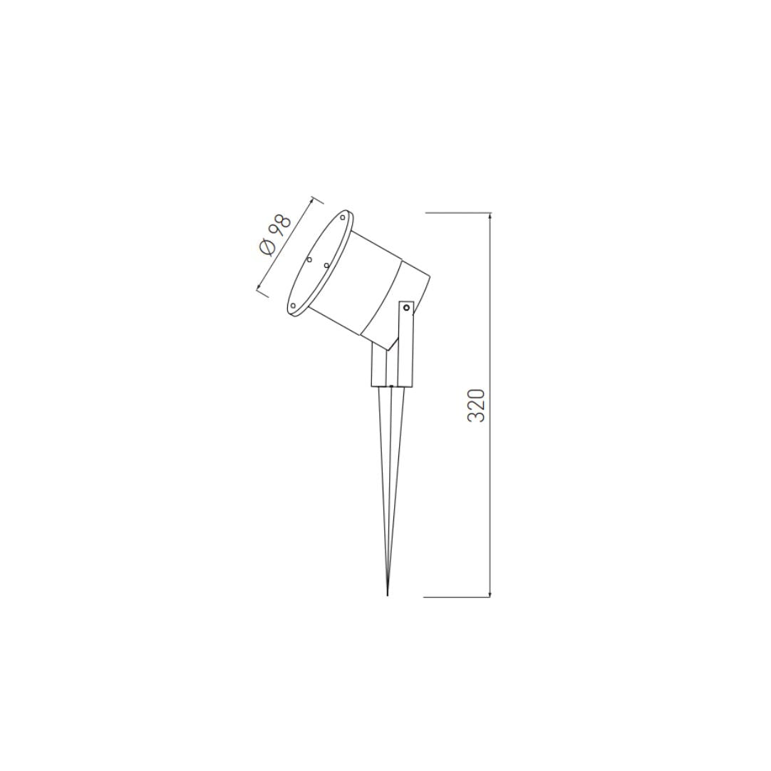 LED Gartenleuchte, Spot, GU10, IP65, grau.