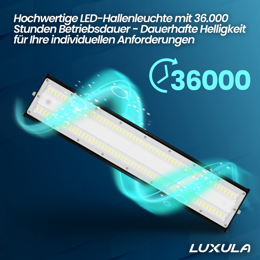 LED-HighBay, linear, 50 W, 6000 lm, 5000 K (neutralweiß), IP65, LUMILEDS LEDs  Lichttechnik24.de.