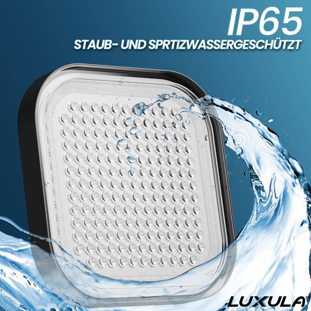 LED-HighBay, Hallenstrahler quadratisch, 150 W, 18000 lm, 5000 K (neutralweiß), IP65.