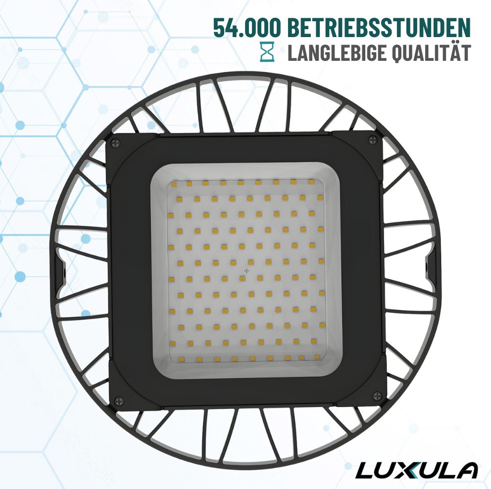 LED-HighBay, UFO, 200 W, 20100 lm, 5000 K (neutralweiß), IP65, TÜV-geprüft  Lichttechnik24.de.