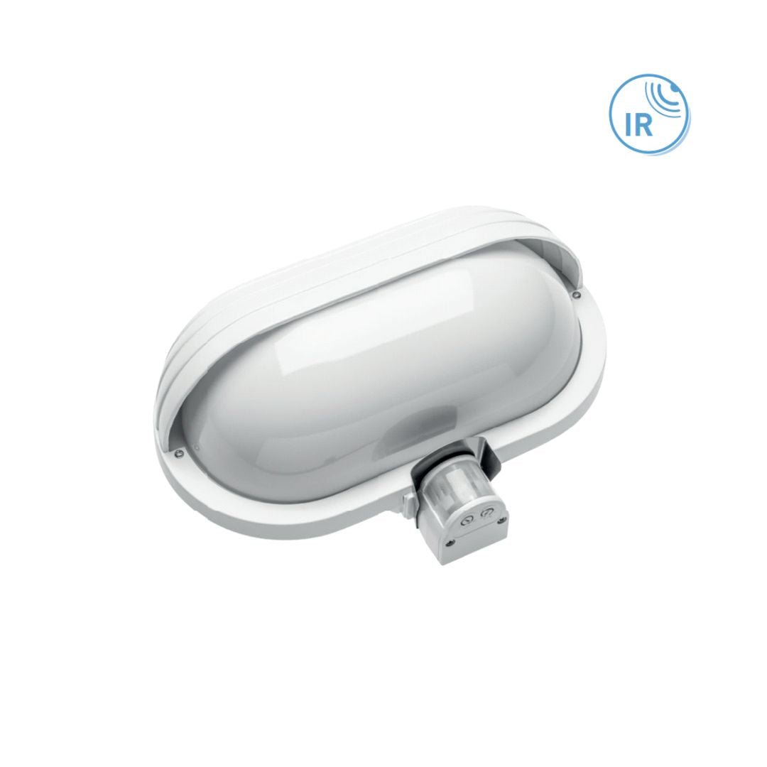 E27-Kellerleuchte, integrierter Bewegungsmelder, für LED Leuchtmittel, IP40.