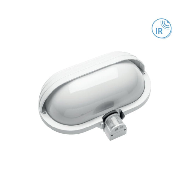 E27-Kellerleuchte, integrierter Bewegungsmelder, für LED Leuchtmittel, IP40.