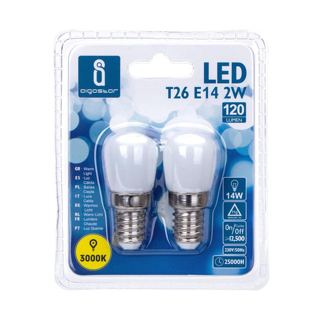 LED Leuchtmittel, E14, 2 W, 120 lm, 3000 K, 2 Stk..