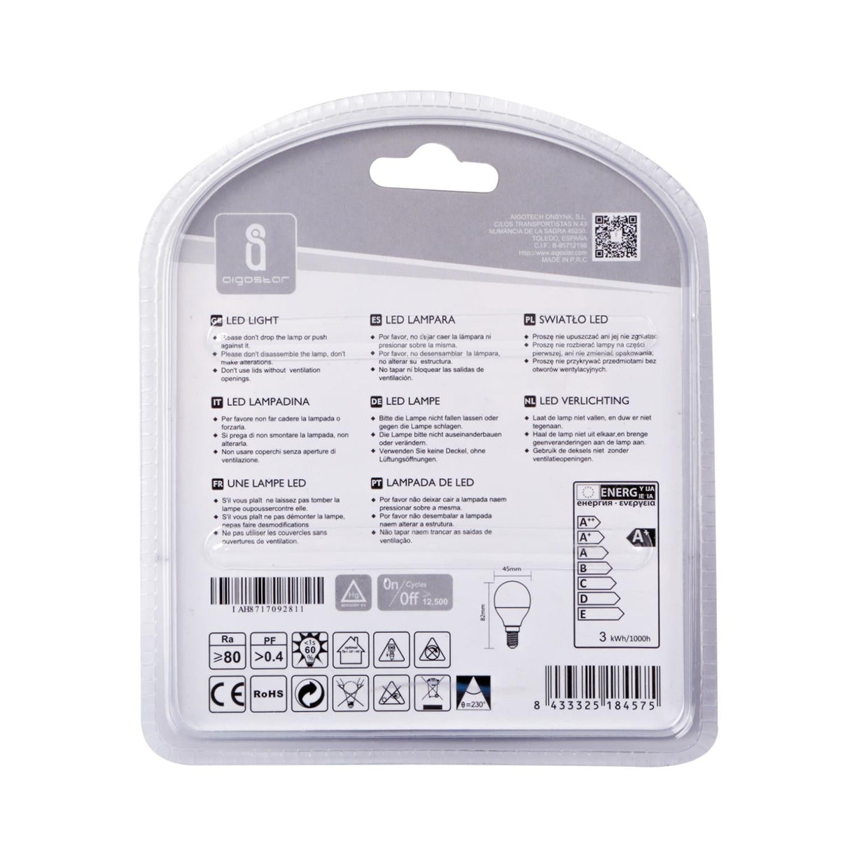 LED Leuchtmittel, E14, 3 W, 255 lm, 6500 K, 2 Stk..