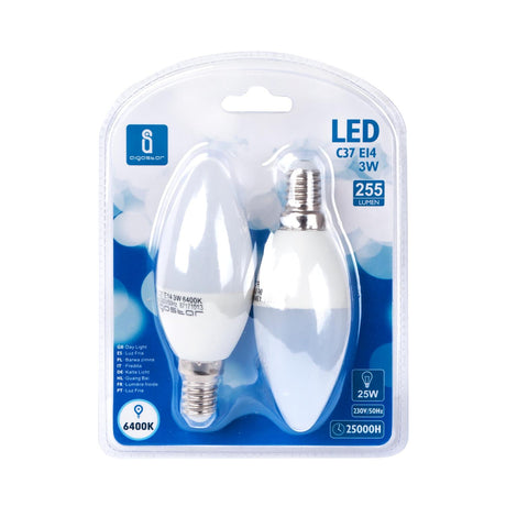 LED Leuchtmittel, E14, 3 W, 255 lm, 6500 K, 2 Stk..