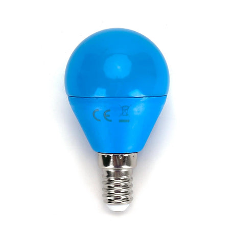 LED Leuchtmittel, E14, 4 W, blau.
