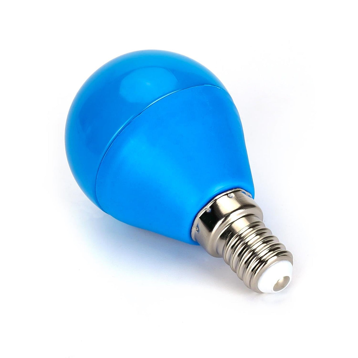 LED Leuchtmittel, E14, 4 W, blau.