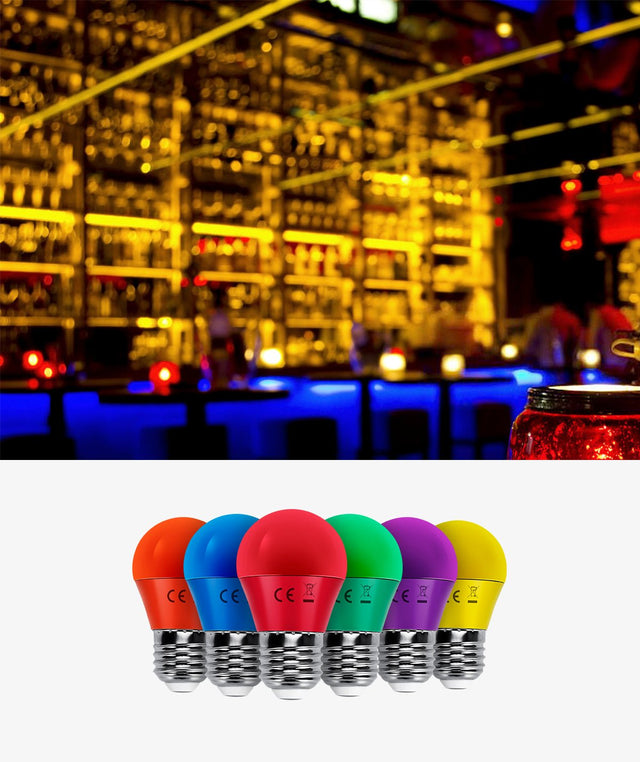 LED Leuchtmittel, E14, 4 W, blau.