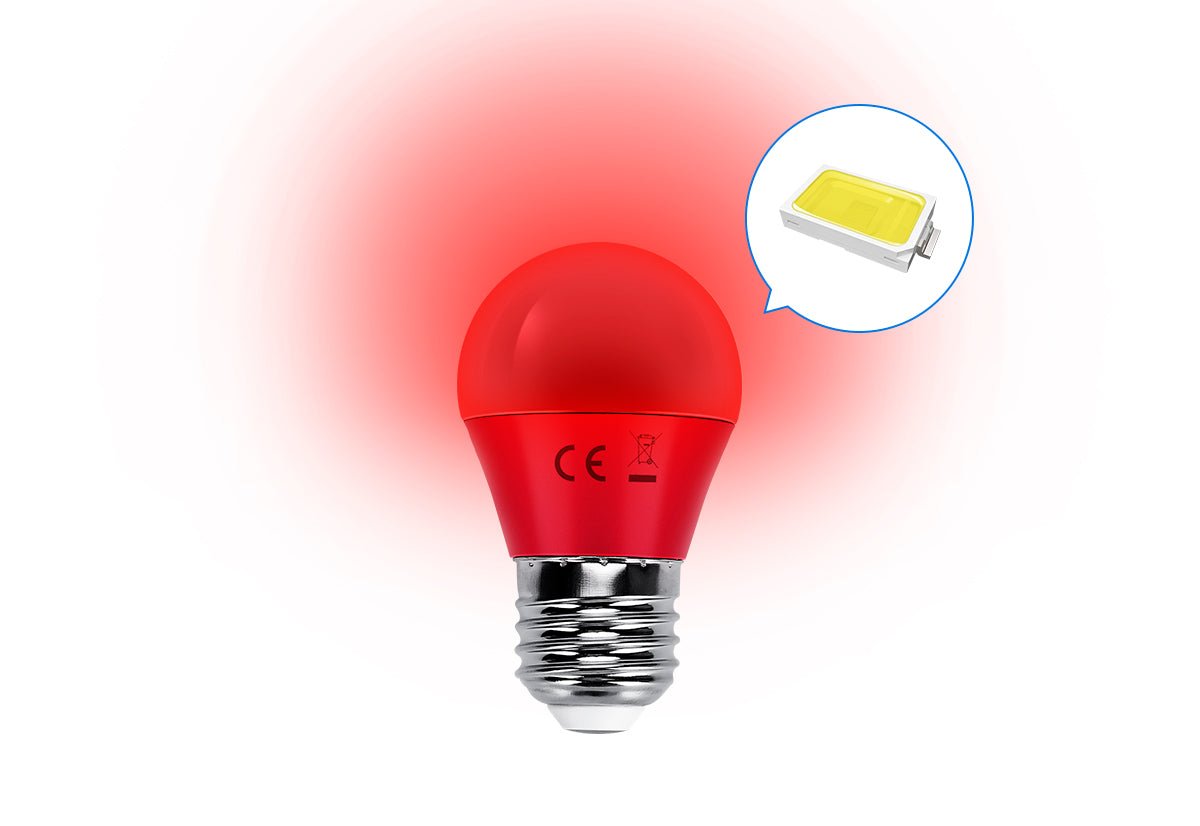LED Leuchtmittel, E14, 4 W, rot.