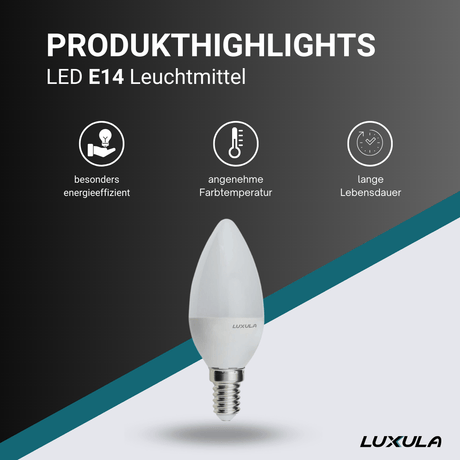 LED Leuchtmittel E14, Kerze B37, 5W, 436lm, 2700K.