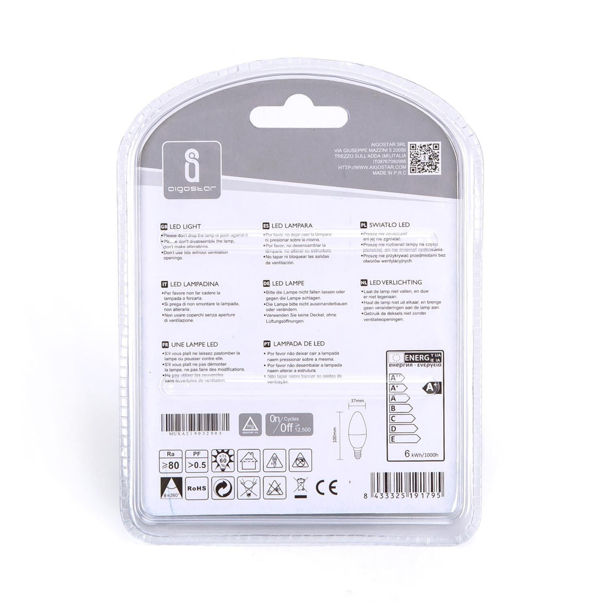 LED Leuchtmittel, E14, 6 W, 510 lm, 3000 K, 2 Stk..