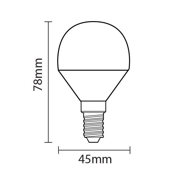 LED-Leuchtmittel, E14, 6W, 480lm, 2800K, Minibulb.