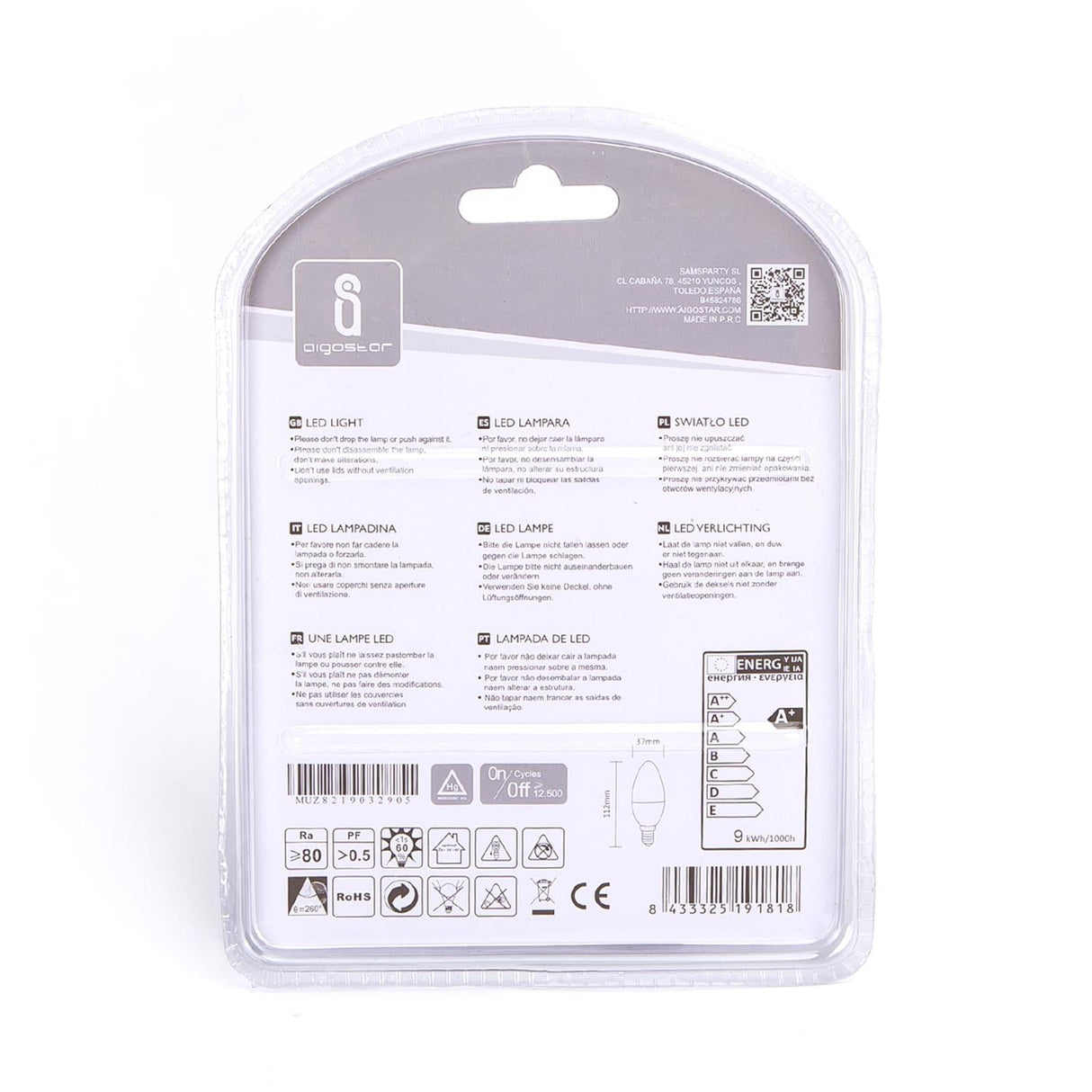 LED Leuchtmittel, E14, 9 W, 840 lm, 3000 K, 2 Stk..