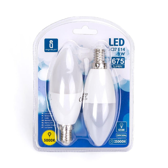 LED Leuchtmittel, E14, 9 W, 840 lm, 3000 K, 2 Stk..