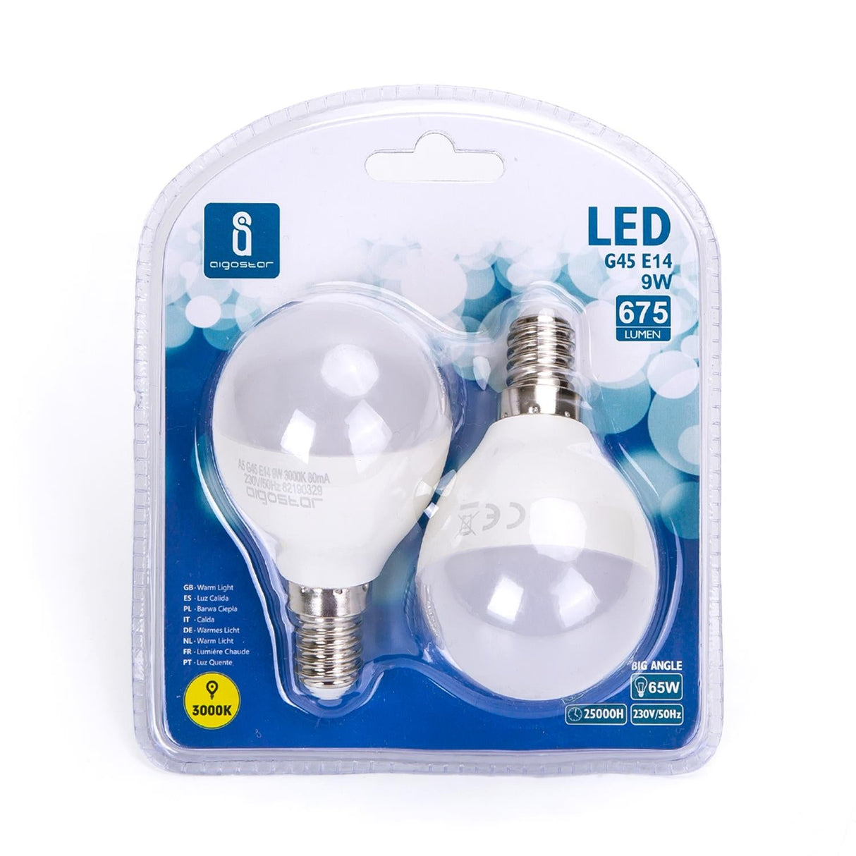 LED Leuchtmittel, E14, 9 W, 840 lm, 3000 K, 2 Stk..