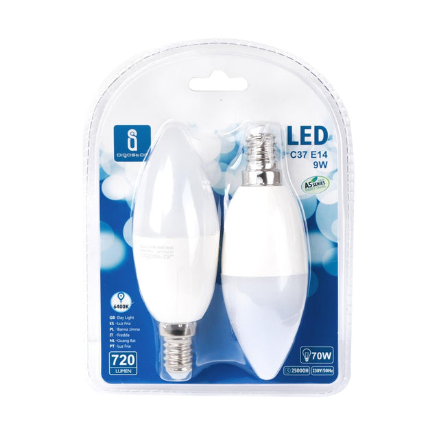 LED Leuchtmittel, E14, 9 W, 840 lm, 6500 K, 2 Stk..