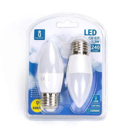 LED Leuchtmittel, E27, 3 W, 255 lm, 3000 K, 2er.