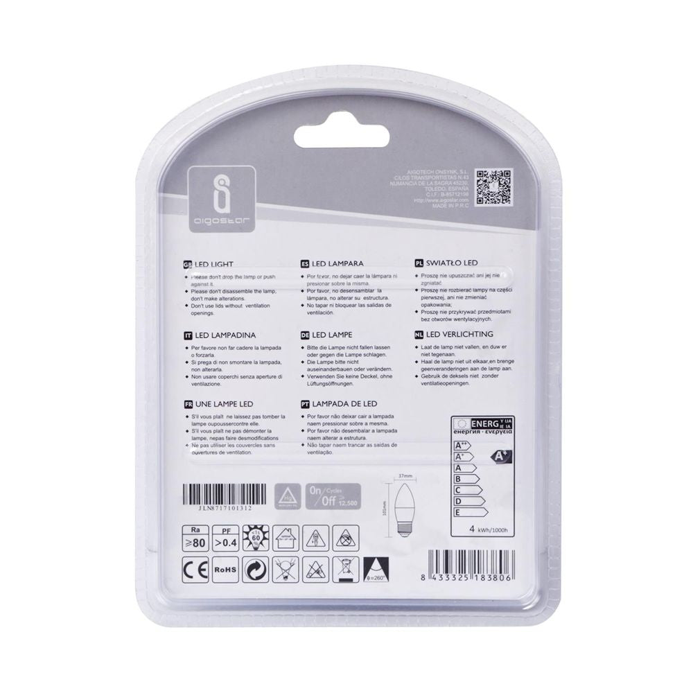 LED Leuchtmittel, E27, 4 W, 340 lm, 6500 K, 2er.