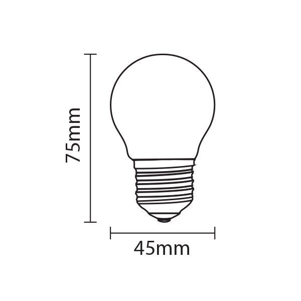 LED-Leuchtmittel, E27, 4W, 400lm, 4500K, Filament, Minibulb.