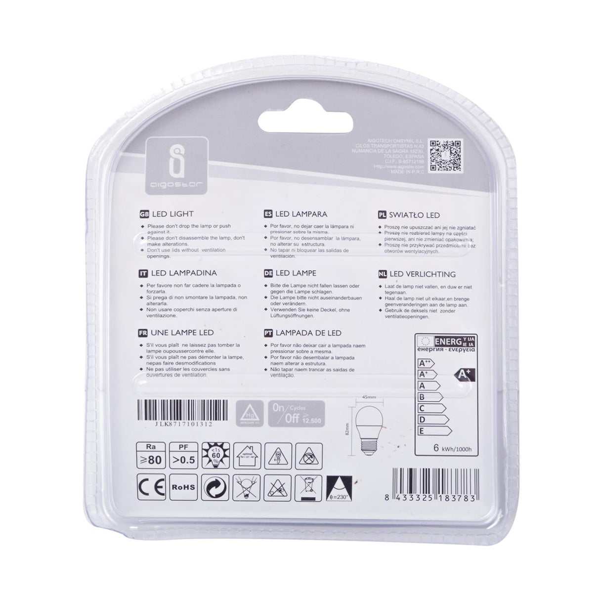 LED Leuchtmittel, E27, 6 W, 510 lm, 6500 K, 2er.