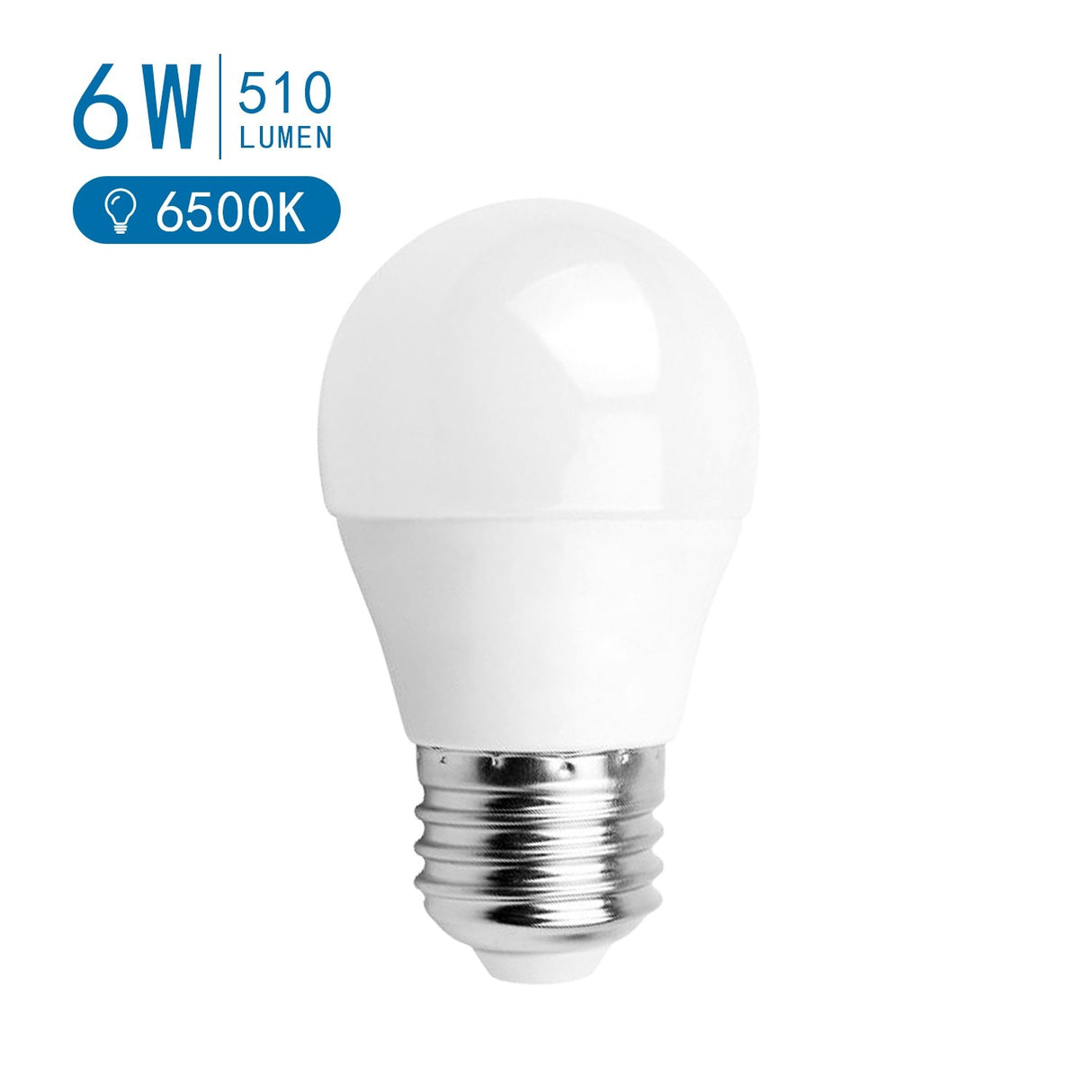 LED Leuchtmittel, E27, 6 W, 510 lm, 6500 K (kaltweiß).