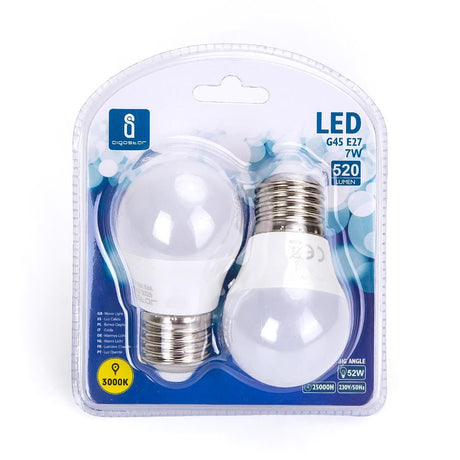 LED Leuchtmittel, E27, 7 W, 620 lm, 3000 K, 2er.
