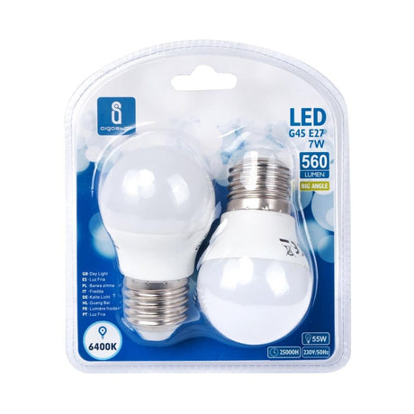 LED Leuchtmittel, E27, 7 W, 620 lm, 6500 K, 2er.