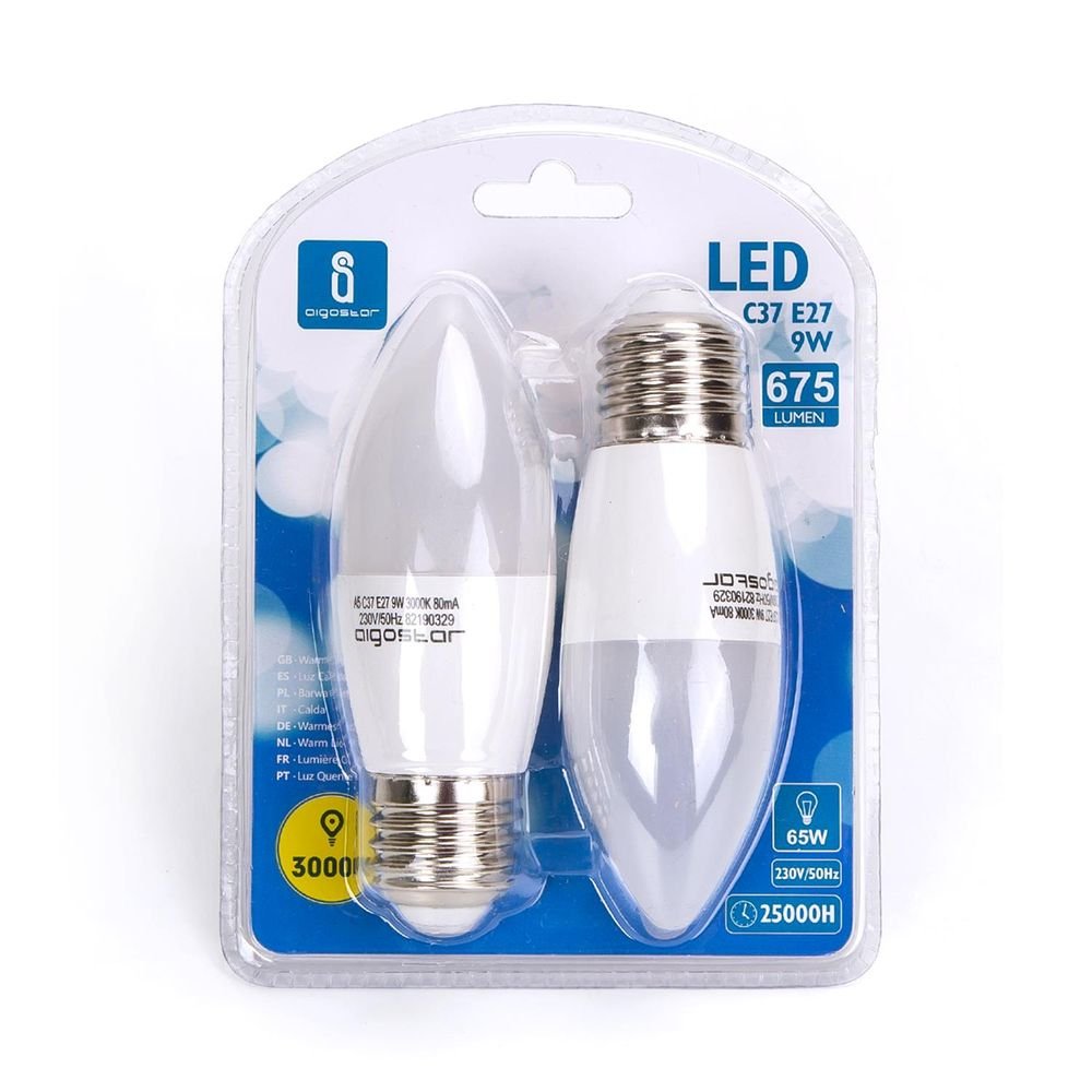 LED Leuchtmittel, E27, 9 W, 840 lm, 3000 K, 2er.