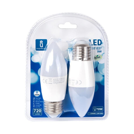 LED Leuchtmittel, E27, 9 W, 840 lm, 6500 K, 2er.