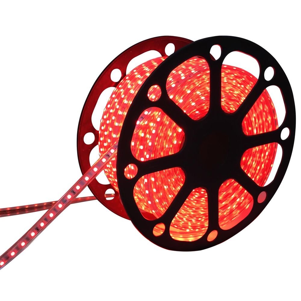 LED-Leuchtstreifen 5050-60, 50 m, IP65, rot.
