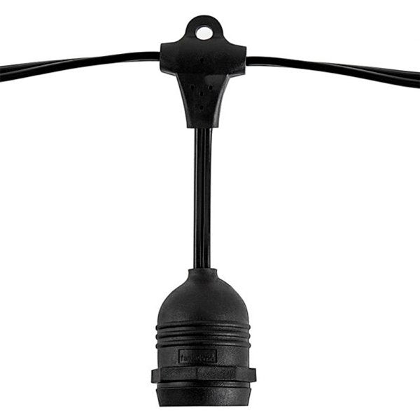 LED-Lichterkette für 15 Leuchtmittel E27, 14 m, schwarz.