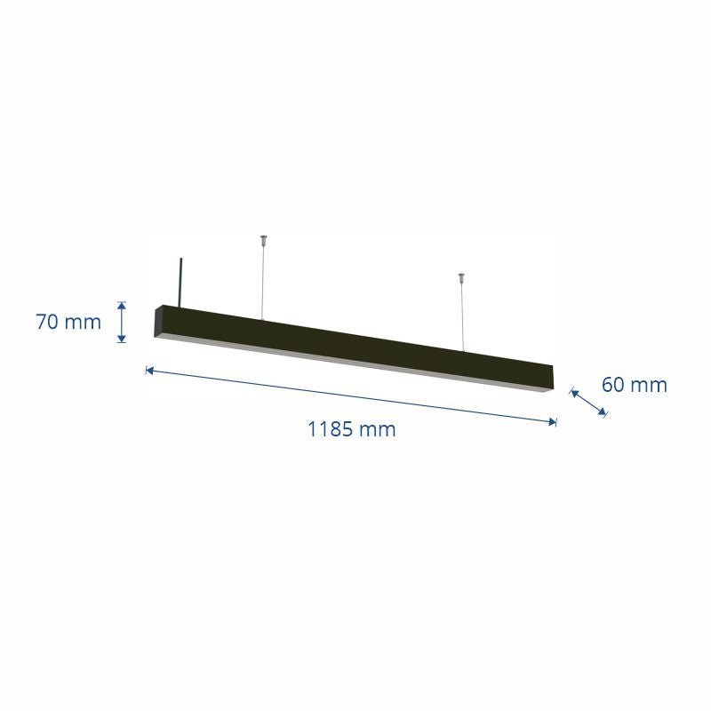 LED-Linear Büro-/Tresenleuchte, erweiterbar 40 W, 4000 K, schwarz.