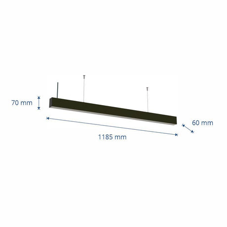 LED-Linear Büro-/Tresenleuchte, erweiterbar 40 W, 4000 K, schwarz.