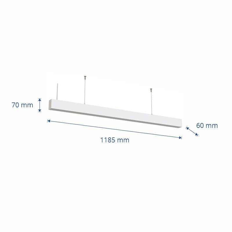 LED-Linear Büro-/Tresenleuchte, erweiterbar 40 W, 4000 K, weiß.