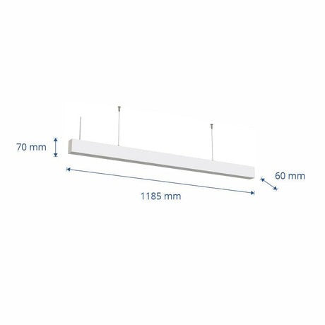 LED-Linear Büro-/Tresenleuchte, erweiterbar 40 W, 4000 K, weiß.