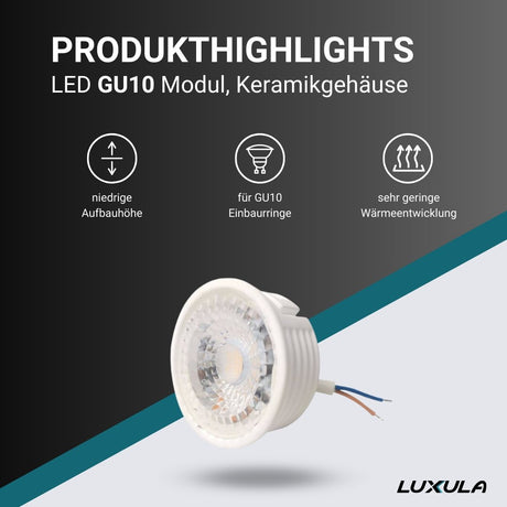 LED Modul, 5W, 435lm, 2700K, 38°, Keramikgehäuse, 20mm Aufbauhöhe  Lichttechnik24.de.