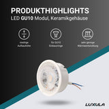 LED Modul, 7W, 586lm, 2700K, 38°, Keramikgehäuse, 20mm Aufbauhöhe  Lichttechnik24.de.