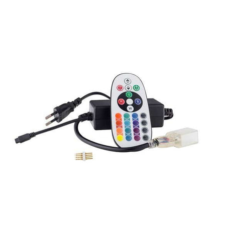 LED Neon Flex Anschlusskabel mit RGB Steuerung und Fernbedienung.