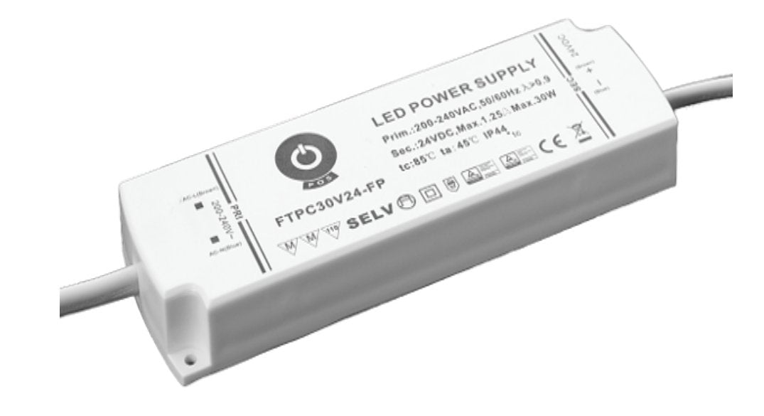 LED-Netzteil, 30 W, 12 V DC, 2,5 A, IP44.