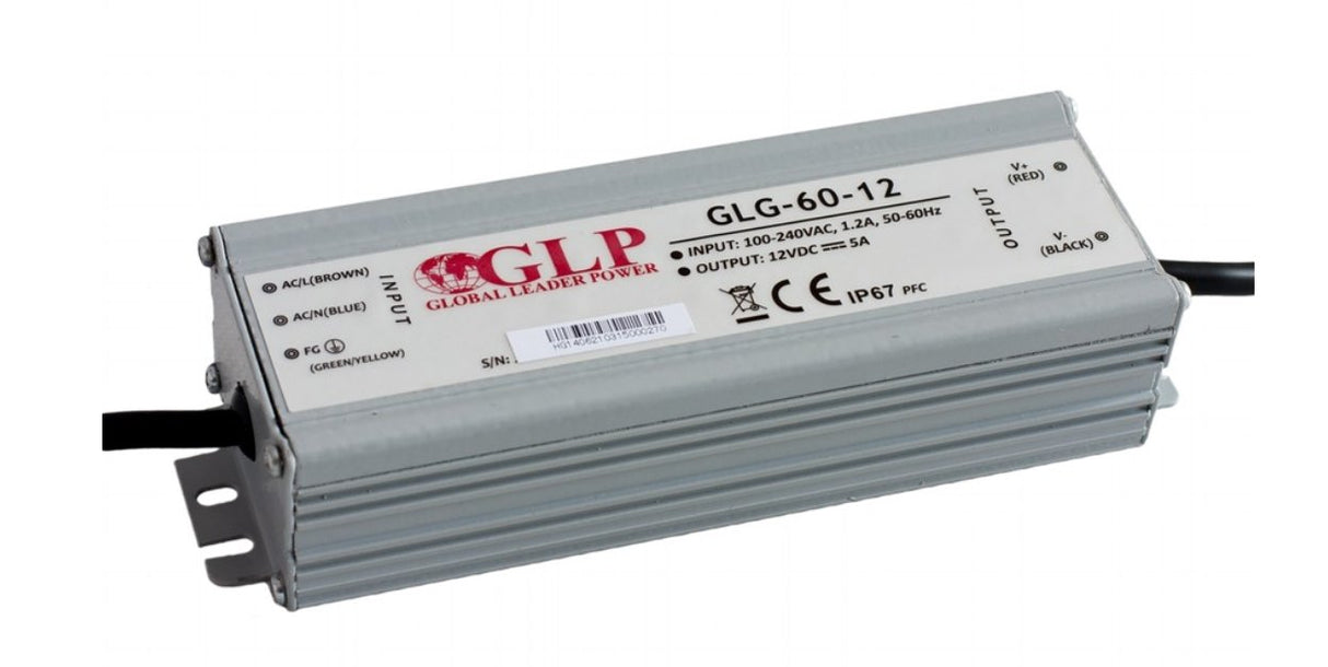 LED-Netzteil, 60 W, 24 V DC, 2,5 A, IP67, CV+CC.