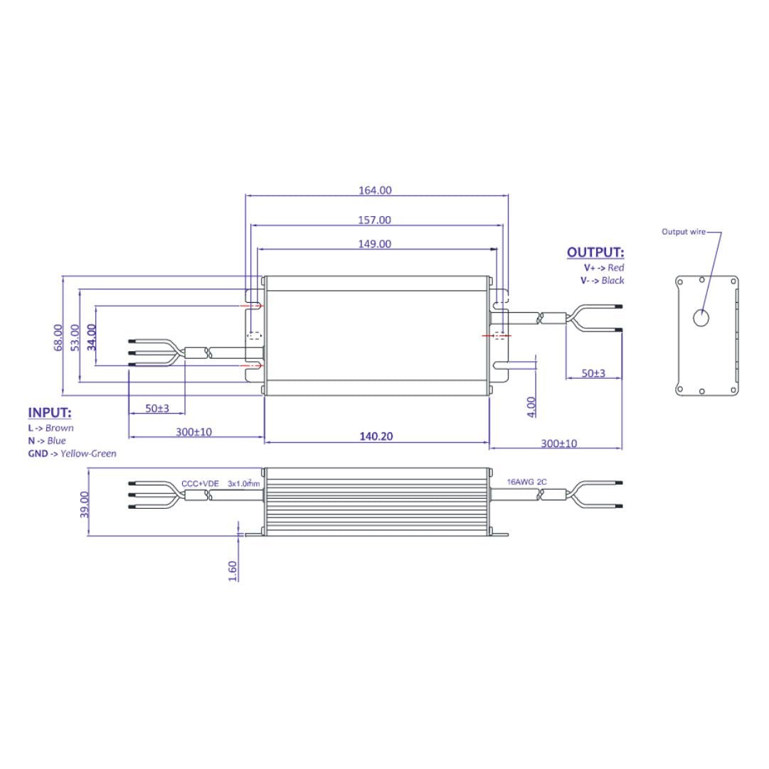 LED-Netzteil, 75,12 W, 24 V DC, 3,13 A, IP67.