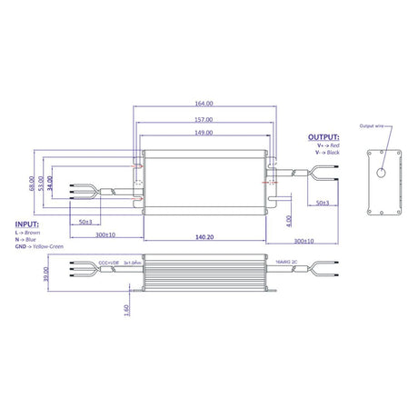 LED-Netzteil, 75,12 W, 24 V DC, 3,13 A, IP67.