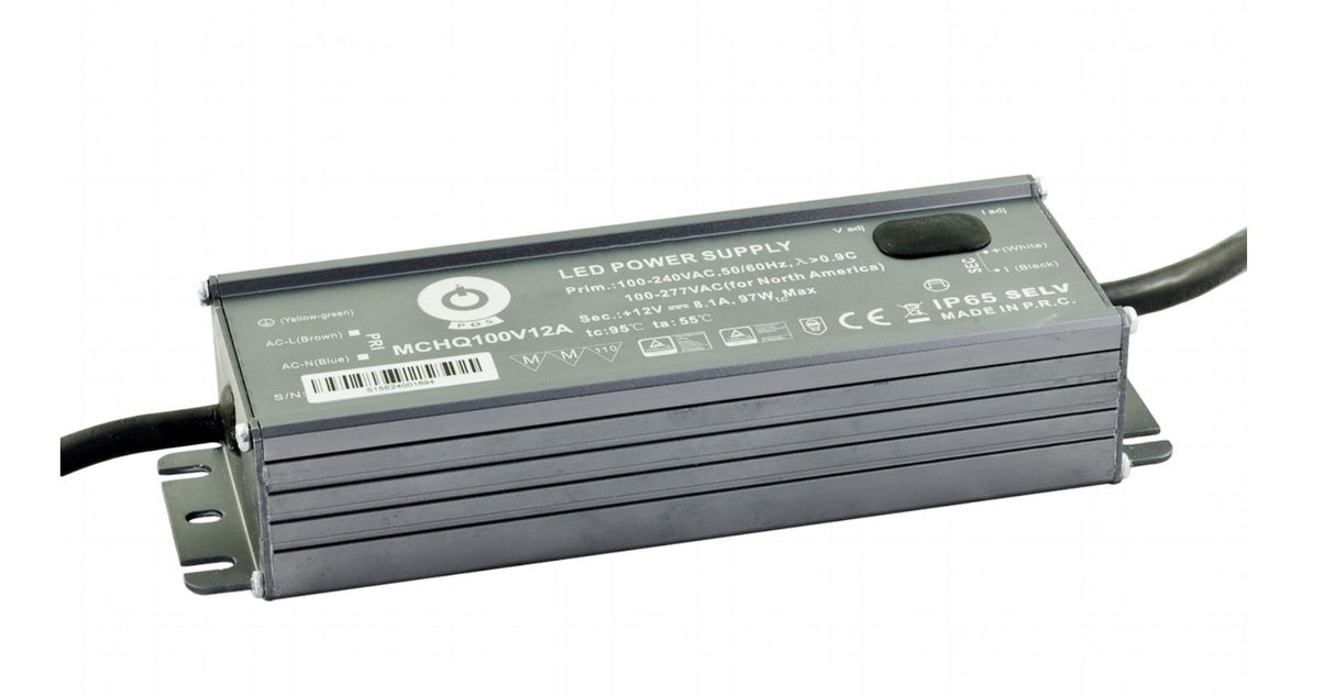 LED-Netzteil, 100 W, 12 V DC, 8,3 A, CV+CC, IP65.