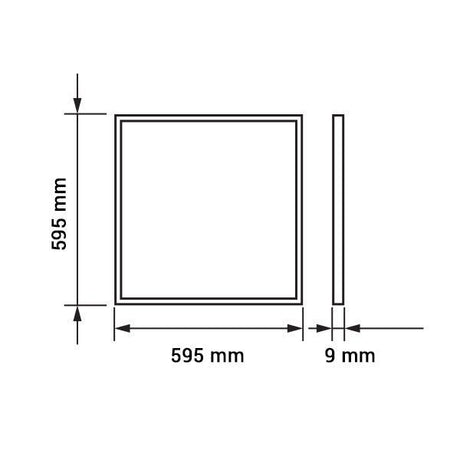 LED-Panel, 60x60 cm, 40 W, 4800 lm, UGR19, 6000 K.