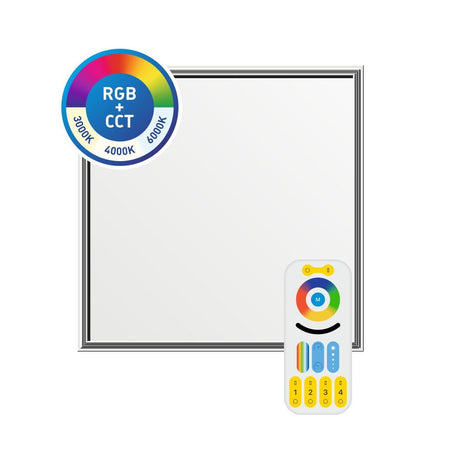 LED Panel 62x62, 40W, 3200lm, RGB+CCT, mit Fernbedienung.