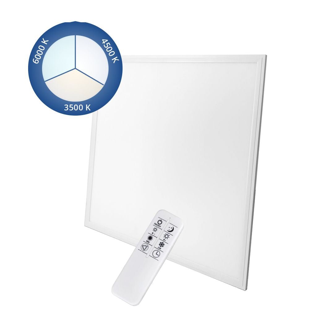 LED-Panel 62x62 cm, CRI 90, 40 W, 3000-6000 K, CCT, 3600 lm, SmartLife-App.