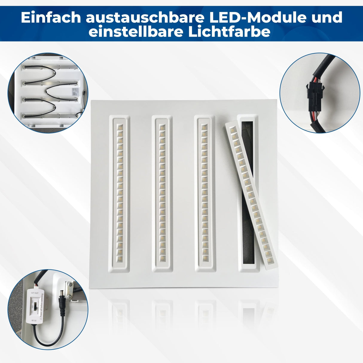 LED Panel 62x62cm, 30 W, 4200 lm, CCT 3000-6000K, UGR<16.
